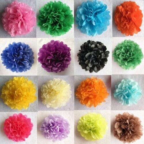 10Pcs Handmade 6'' 10" Tissue Paper Flower Ball Pompom For Home Garden Romantic Wedding Birthday&Wedding Car DTY Decoration