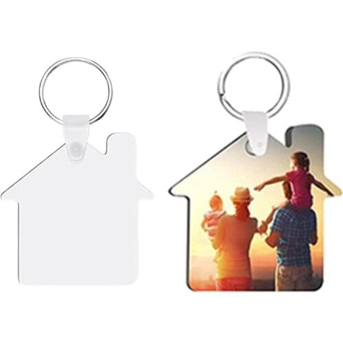 12 Pcs Sublimation Blank Keychains Heat Transfer Key Chain Double-Side Printed MDF Keyrings Key Tags with Split Rings for DIY
