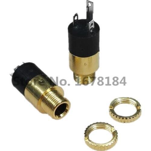 50PC 3.5MM Cylindrical Socket PJ-392 Stereo Female Socket Jack With Screw 3.5 Audio Video Headphone Connector PJ392 GOLD PLATED