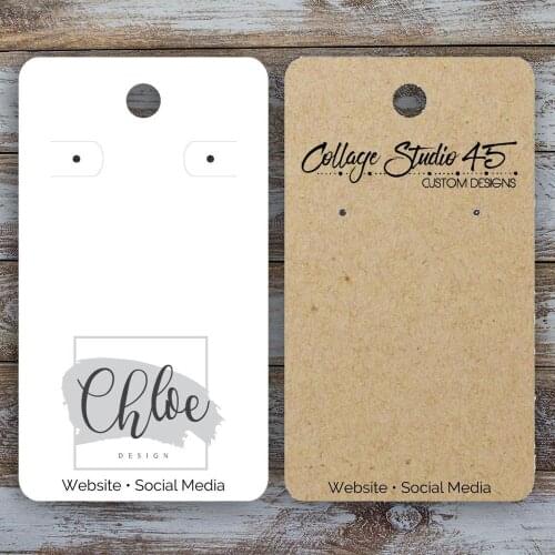 50 pcs Custom Necklace Display Card,Personalised Jewelry Card, Design Necklace Display Custom Earring Cards 2.25 * 4