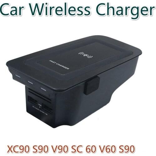 Car Wireless Charger for VOLVO XC90 New XC60 S90 V90 2019 Special Mobile Phone Loading Board V60 Auto Parts