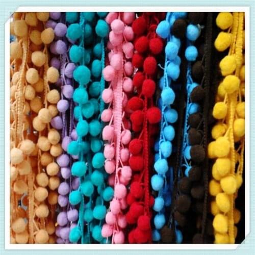 Free Shipping 20Yards 3.0CM Lace with 2.0cm Wide Multi Mini Pom Pom/Bobble Trim/Lace - cushion craft sewing-Customized Color