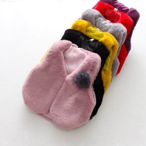 Children Girls Faux Fur Cute Vest Baby Girl Princess Sleeveless Waistcoat 2018 Autumn Winter New Toddler Girl Winter Clothes
