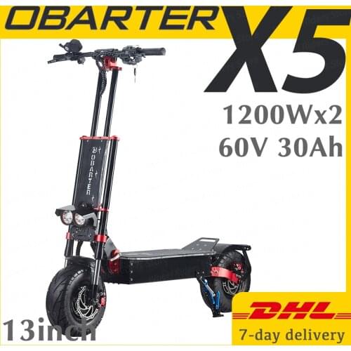 OBARTER X5 60V72V 13 Inch Electric Scooter Adult Fast E-scooter 95km/h E Scooter 6000w7000w H Type Hydraulic Shock Absorber