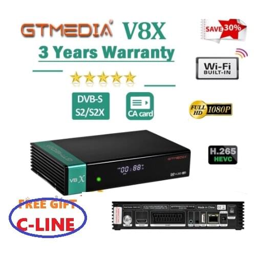 Full HD Gtmedia v8X/nova DVB-S2 Satellite Receiver gtmedia V8 X upgrade form Freesat v8 honor Support H.265 Built-in WiFi