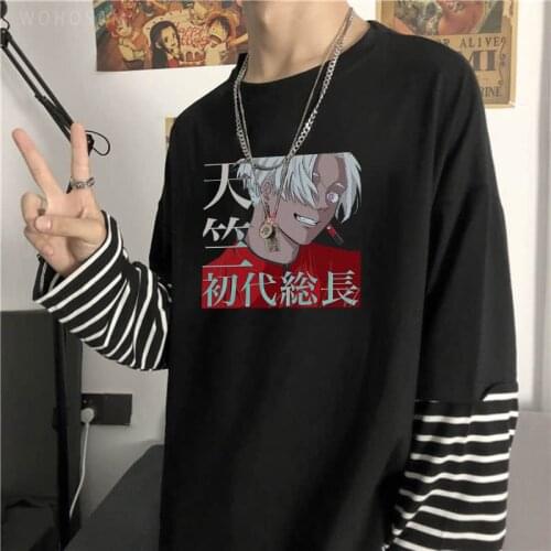 Japanese Anime Tokyo Revengers Horror Cartoon Izana Kurokawa Graphics T Shirt Men Harajuku Summer Casual Long Sleeve T-shirts