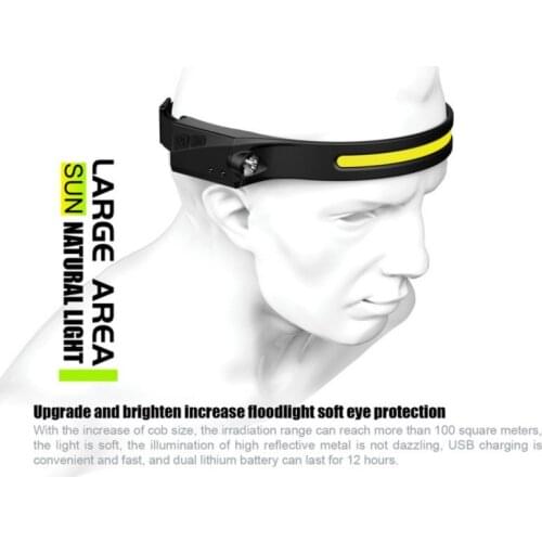 USB Charging Sensor Headlights Double Light Night Running Head Wearing Lights Outdoor MountainEering Camping WaterProof Lamp