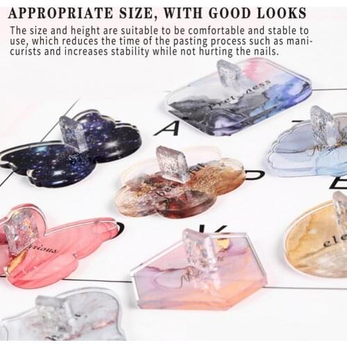 New Multifunctional Nail Display Stand Moderate Length Acrylic Nail Art Display Stand Retro Mixing Palette Starry Manicure Tool