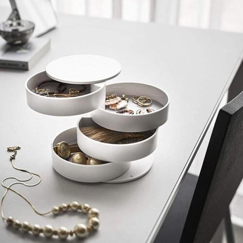 Multi-function Rotating Ring Watch Earrings Dustproof Storage Box