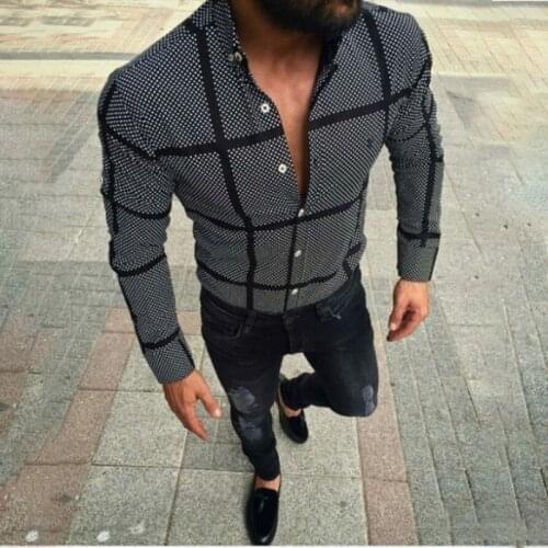 2021 Hot Sale European American Mens Clothing Casual Fashion Printed Shirt Single-Breasted Cardigan Long Sleeve Shirt Men
