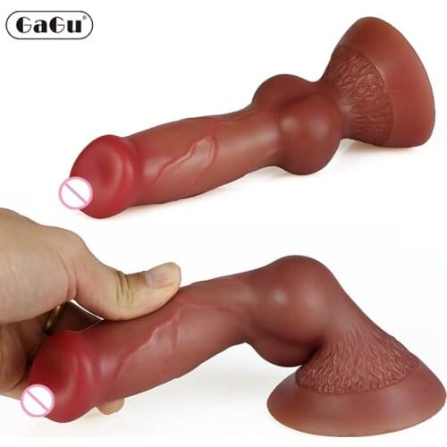 Soft Animal Dildo Realistic Dog Penis Big Suction Cup Cock Lesbian Silicone Masturbators Butt Plug Adult Sex Toy For Men Women