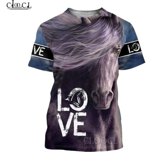 HX Newest Popular Love Horse 3D Print Men Women Fashion T-shirts Harajuku Clothes Tops Oversized Tee Shirts Tops Drop Shipping