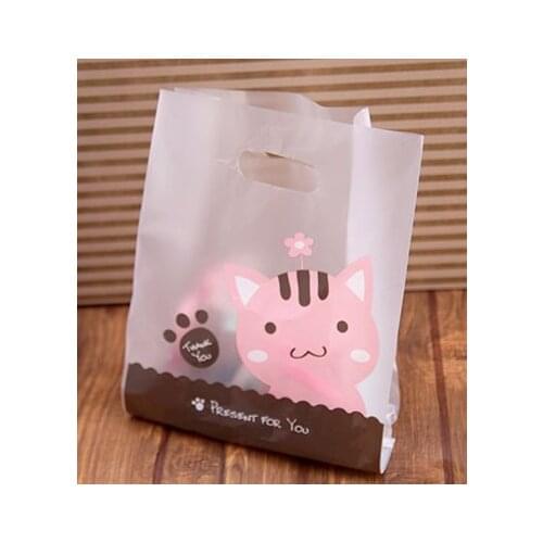 Matt Cute cate plastic gift bags,plastic shopping bags,Festival gift package 23x32x11cm 50pcs/lot