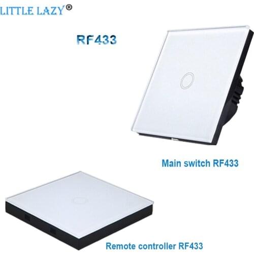1/2/3gang RF433 Touch Wall Switch 433MHz Wireless Control Switch with Tempered Glass 110V 220V AC