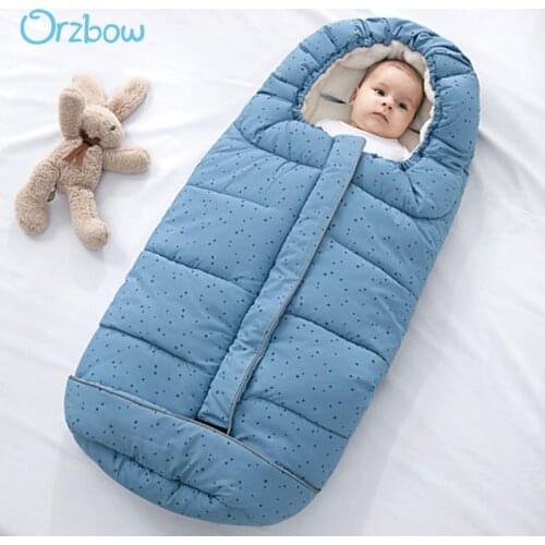 Orzbow Baby Boy Sleeping Bags Winter Newborn Envelope For Baby Stroller Footmuff SleepSack Newborn Cocoon For Pram Children kids