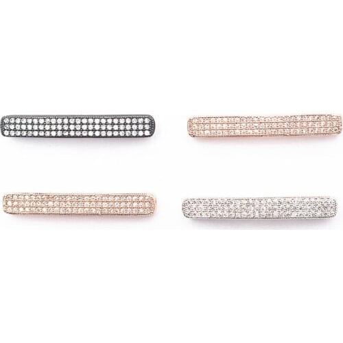 36*5mm tube crystal micro pave cz zircon cubic zirconia beads copper silver gold plated bracelet accessories kjgh3