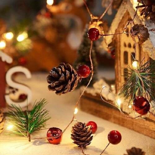 2M 20 Led Light String Outdoor Waterproof Christmas Pine Cone Light LED Light String Fairy Garland Garden Decoration Light