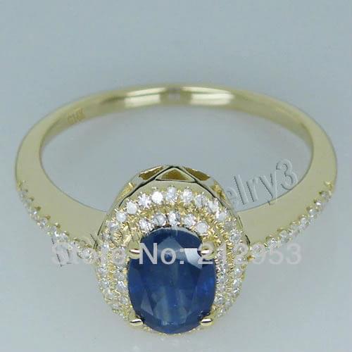 Vintage Oval 5x7mm 14Kt Yellow Gold Natural Sapphire antique Ring R0014