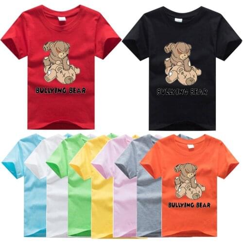 Funny T Shirt Kawaii Girls Clothes Streetwear Boys Shirts Round Neck Baby Girl Tops Cartoon Casual Kids T-shirt Fashion
