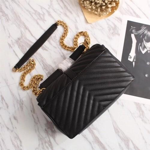 Women Retro Genuine Leather Handbag Female Envelope Chain Shoulder Bag Luxury Designer Lady Messenger Bag 24CM/32CM free shippin