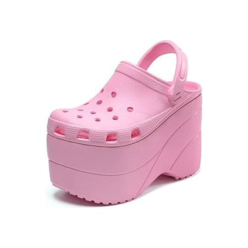 Cake hole shoes female 2021 summer new England version thick platform wedge with non-slip flat bottom high heels women