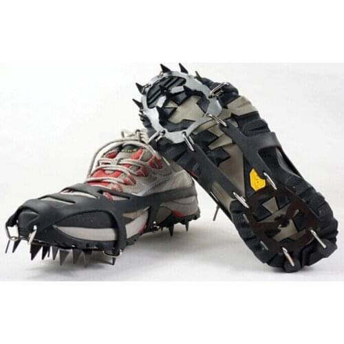 18 Teeth Winter Walk Ice Fishing Snowshoes Manganese Steel Slip Shoe Covers Outdoor Climbing Antiskid Crampons