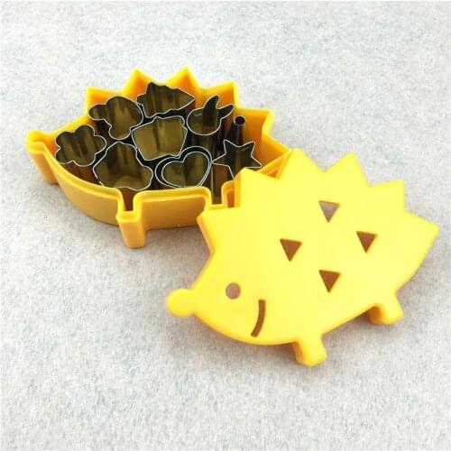 10pcs/set Fruit Cutter Mould Hedgehog Box Design Mini Stainless Steel Mould Cookie Biscuit Ham Cookie Tools Set