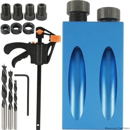 15PCS Woodworking Drill Locator Drill Guide Locator Jig 15 Degree Inclined Hole Positioning Drilling Device Hole Puncher Tools