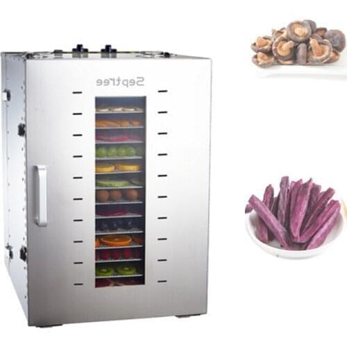 16 Layers Automatic Food Dehydrator Stainless Steel Material Commercial Household Fruit Vegetable Drying Machine Pet Snack