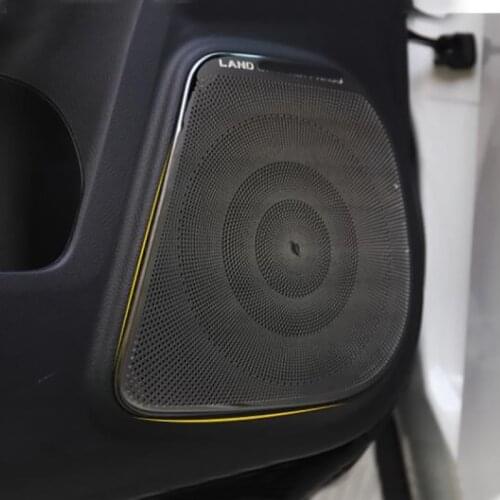 4pcs Stainless Steel Car Audio Speaker Cover Trim Door Loudspeaker Cover Trim For Toyota Land Cruiser Prado 150 J150 2010-2019