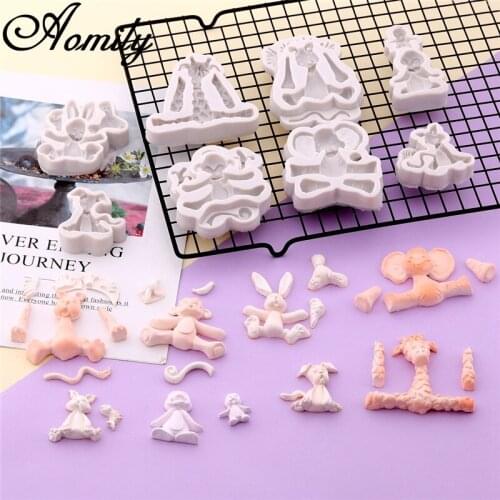 Aomily 3D Animal World Penguin Elephant Monkey Giraffe etc Shaped Silicone Chocolate Soap Candy Fondant Mould Cookies Cake Mold