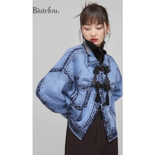 Biutefou Women's Blue Jackets