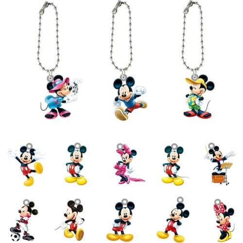 Disney Mickey Mouse Animation Character Funny Keychain Acrylic Doll Keychain Boys and Girls Fashion Jewelry for Couples