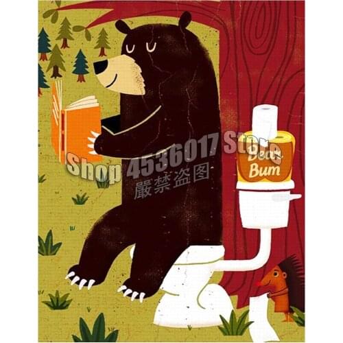 Diy Diamond Painting Bear Bum Cross Stitch Embroidery Wall Sticker Diamond Mosaic animals Christmas Painting Crafts Rhinestone