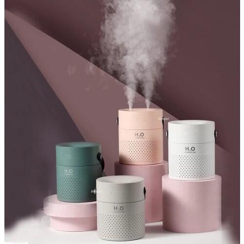 ELOOLE 1.1 Litres Portable Air Humidifier Aroma Essential Oil Diffuser Spray Purifier With Battery Two Fog Vents For Car Home