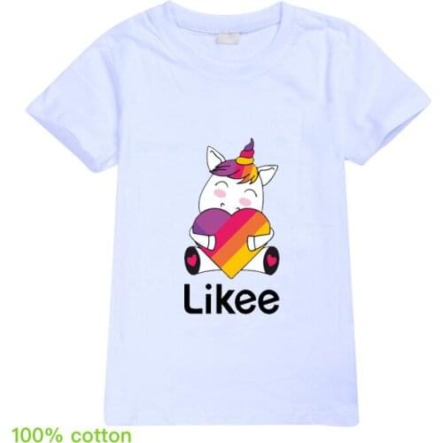 Likee T-shirt for Girls Children Clothes Boys Cartoon T Shirts Enfant Cute Unicorn Shirt Cool Baby Birthday Tshirt Kids Tops