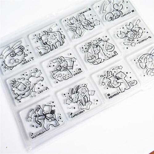 Hot sale The zodiac Transparent Clear Stamps / Silicone Seals Roller Stamp for DIY scrapbooking photo album/Card Making