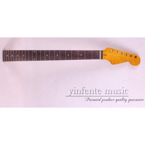 One pcs yellow 22 fret electric guitar neck high quality maple with rosewood fingerboard 101