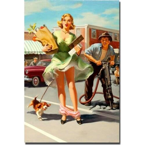 J0212 Pinup Sexy Girl 6 Wall Sticker Silk Poster Art Light Canvas Home Decoration