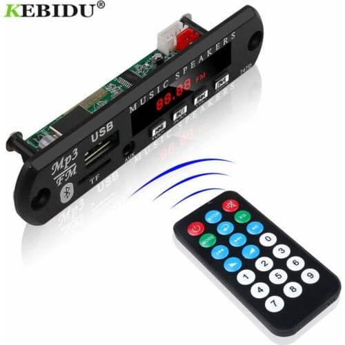 KEBIDU Handsfree Bluetooth MP3 Player Decoder Board 3.5 AUX Mp3 Player FM TF USB Car Kit 5V/12V For Car For Iphone Android Phone