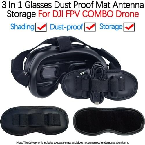 3 In 1 For DJI FPV Drone HD Digital Image Transmission Glasses Dust Proof Mat Antenna Storage Memory Card Storage Accessories