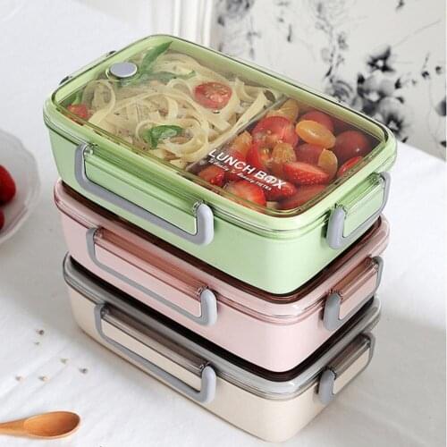 Healthy Material Lunch Box Independent Lattice for Kids Bento Box Microwave Dinnerware Food Storage Container Foodbox Kitchen