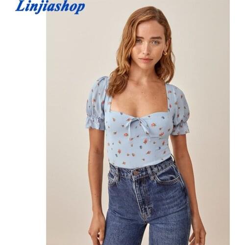 Linjiashop Light Blue Blouses