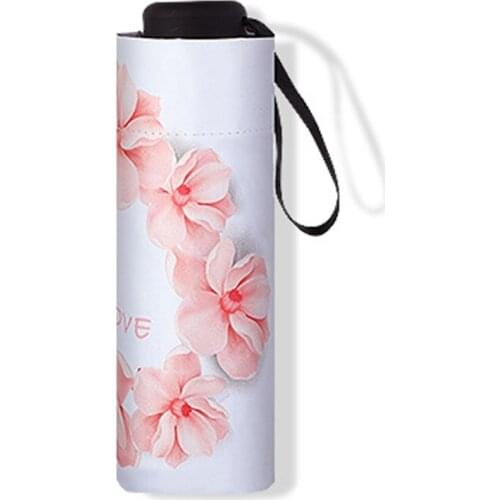 Small Fresh Umbrella Sunny and Rainy Dual Use Small Fresh Creative 5 Fold Umbrella Anti Ultraviolet Sunshade
