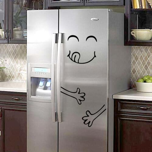 Cute Sticker Fridge Happy Delicious Face Kitchen Fridge Wall Stickers Art Cute Smiley Wall Stickers Refrigerator home decortion