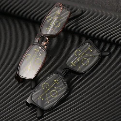 Mens Bifocal distance and near reading glasses Multi-focus automatic adjustment degree Anti-Blu-ray Presbyopia Glasses