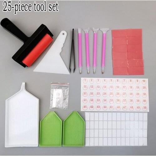 5D Square Round Diamond Painting Tools and Accessories Kit Adult or Kids Diamond Embroidery Box Mosaic Glue Pen Kit