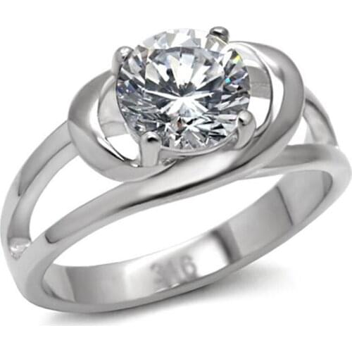 Round Cut CZ 316l Stainless Steel Ring OL Engagement Jewellery High Quality Wedding Rings for Women