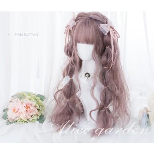 5 Colors Sweet Lolita Harajuku Daily Curly Hair Wig Kawaii Harajuku Princess Dolly Party Cosplay Wigs Long Synthetic Hair + Cap
