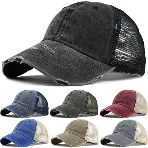 Ponytail Messy Buns Trucker Plain Baseball Visor Cap Unisex Hat Plain Dad Hat Unisex Adjustable Outdoor Hip-hop Fashion Cap